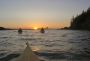 Kayakers on Frenchman's Bay at sunset
