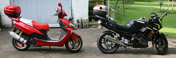 Chinese scooter or small motorcycle. Roketa-72-150 vs. Kawasaki Ninja 250